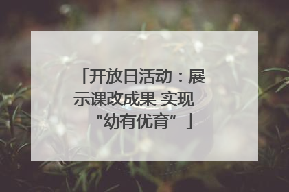 开放日活动：展示课改成果 实现“幼有优育”
