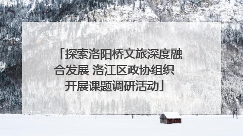 探索洛阳桥文旅深度融合发展 洛江区政协组织开展课题调研活动