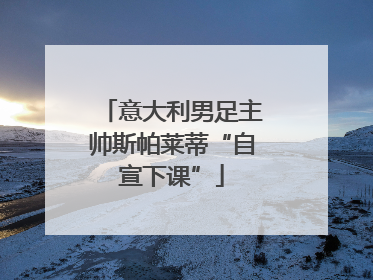 意大利男足主帅斯帕莱蒂“自宣下课”