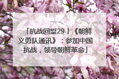 抗战回望29︱《朝鲜义勇队通讯》：参加中国抗战，领导朝鲜革命