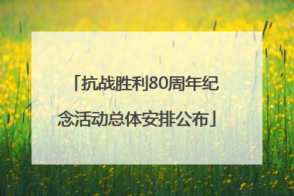抗战胜利80周年纪念活动总体安排公布