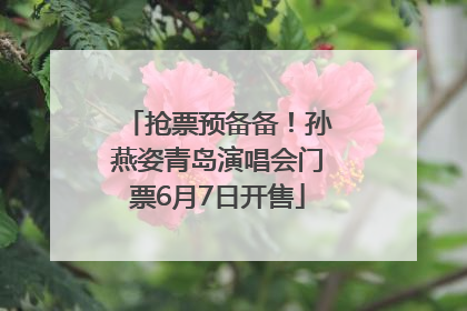 抢票预备备！孙燕姿青岛演唱会门票6月7日开售