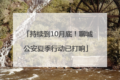 持续到10月底！聊城公安夏季行动已打响