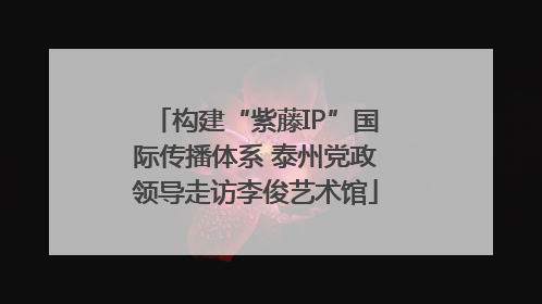 构建“紫藤IP”国际传播体系 泰州党政领导走访李俊艺术馆
