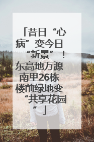昔日“心病”变今日“新景”！东高地万源南里26栋楼前绿地变“共享花园”