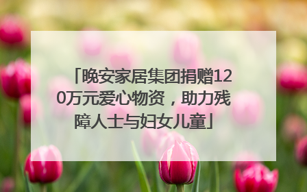 晚安家居集团捐赠120万元爱心物资，助力残障人士与妇女儿童