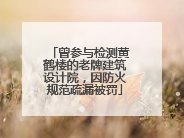 曾参与检测黄鹤楼的老牌建筑设计院，因防火规范疏漏被罚