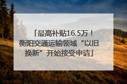 最高补贴16.5万！衡阳交通运输领域“以旧换新”开始接受申请