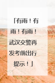 有雨！有雨！有雨！武汉交警再发考前出行提示！