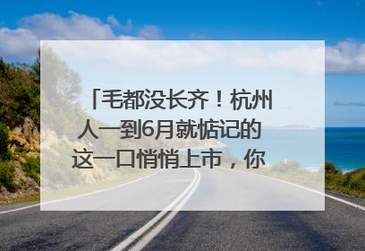 毛都没长齐！杭州人一到6月就惦记的这一口悄悄上市，你打算尝鲜吗？