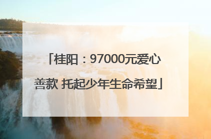 桂阳：97000元爱心善款 托起少年生命希望
