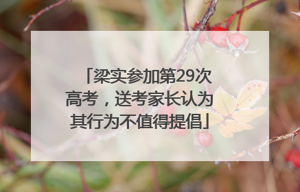 梁实参加第29次高考，送考家长认为其行为不值得提倡
