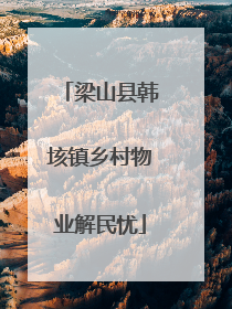 梁山县韩垓镇乡村物业解民忧