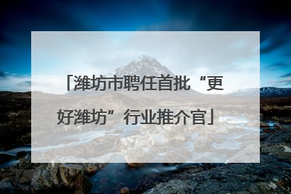 潍坊市聘任首批“更好潍坊”行业推介官