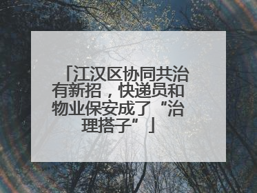 江汉区协同共治有新招，快递员和物业保安成了“治理搭子”