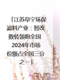 江苏阜宁环保滤料产业：智改数转领跑全国 2024年市场份额占全国三分之一
