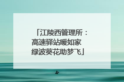江陵西管理所：高速驿站暖如家 绿波葵花助梦飞
