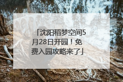沈阳稻梦空间5月28日开园！免费入园攻略来了