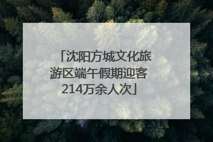 沈阳方城文化旅游区端午假期迎客214万余人次