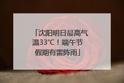 沈阳明日最高气温33℃！端午节假期有雷阵雨
