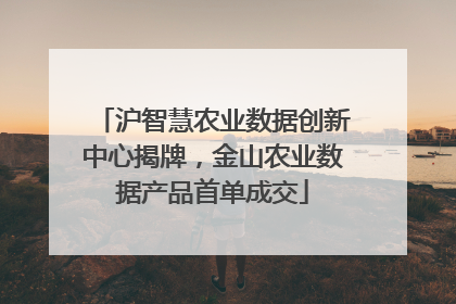 沪智慧农业数据创新中心揭牌，金山农业数据产品首单成交