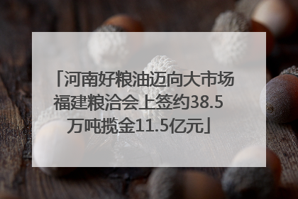 河南好粮油迈向大市场 福建粮洽会上签约38.5万吨揽金11.5亿元