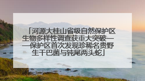 河源大桂山省级自然保护区生物多样性调查获重大突破——保护区首次发现珍稀名贵野生干巴菌与钝尾两头蛇