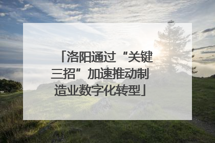 洛阳通过“关键三招”加速推动制造业数字化转型