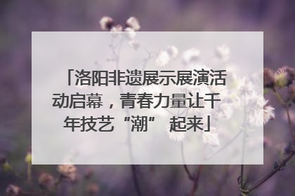 洛阳非遗展示展演活动启幕，青春力量让千年技艺“潮” 起来