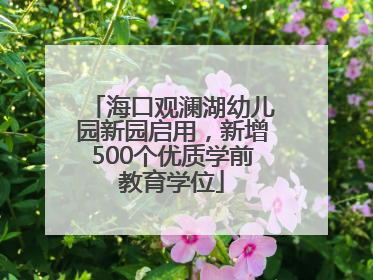 海口观澜湖幼儿园新园启用，新增500个优质学前教育学位