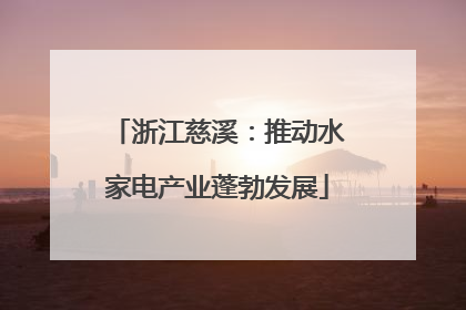 浙江慈溪：推动水家电产业蓬勃发展