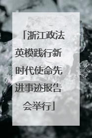 浙江政法英模践行新时代使命先进事迹报告会举行