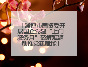 淄博市国资委开展国企党建“上门服务月”破解难题助推党建赋能