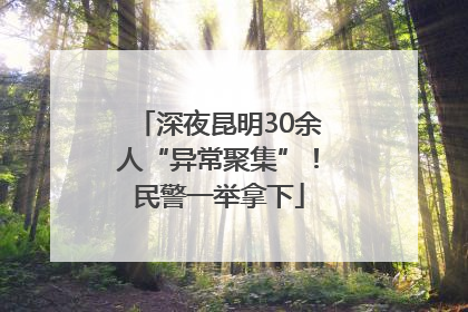 深夜昆明30余人“异常聚集”！民警一举拿下