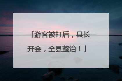 游客被打后，县长开会，全县整治！
