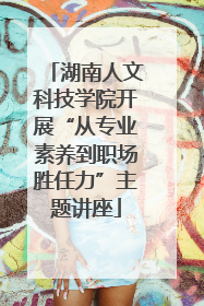 湖南人文科技学院开展“从专业素养到职场胜任力”主题讲座