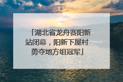 湖北省龙舟赛阳新站闭幕，阳新下屋村勇夺地方组冠军