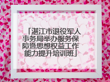 湛江市退役军人事务局举办服务保障暨思想权益工作能力提升培训班