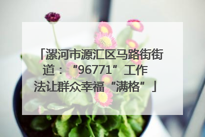 漯河市源汇区马路街街道：“96771”工作法让群众幸福“满格”
