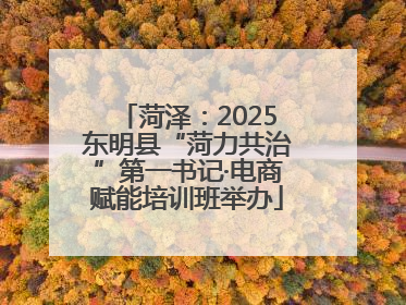 菏泽：2025东明县“菏力共治”第一书记·电商赋能培训班举办