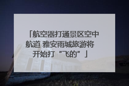 航空器打通景区空中航道 雅安雨城旅游将开始打“飞的”
