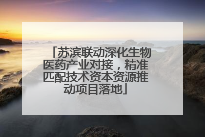 苏滨联动深化生物医药产业对接，精准匹配技术资本资源推动项目落地