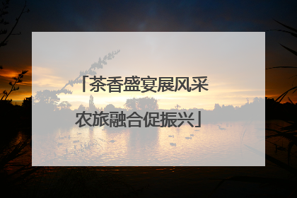 茶香盛宴展风采 农旅融合促振兴