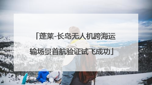 蓬莱-长岛无人机跨海运输场景首航验证试飞成功