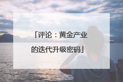 评论：黄金产业的迭代升级密码