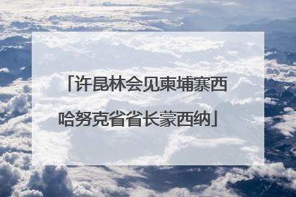 许昆林会见柬埔寨西哈努克省省长蒙西纳