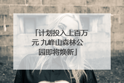计划投入上百万元 九峰山森林公园即将焕新