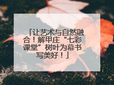 让艺术与自然融合！解甲庄“七彩课堂”树叶为幕书写美好！