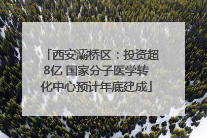 西安灞桥区：投资超8亿 国家分子医学转化中心预计年底建成