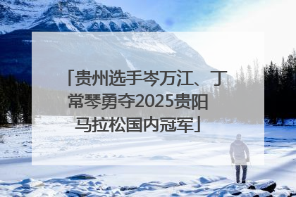 贵州选手岑万江、丁常琴勇夺2025贵阳马拉松国内冠军